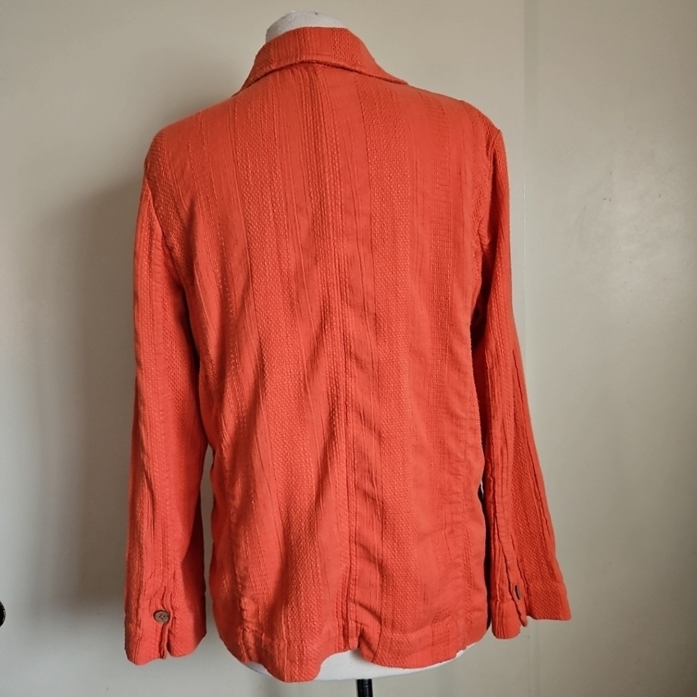 Free People Oversized Textured Jacket Blazer Coral With Pockets Size Small - Picture 4 of 15